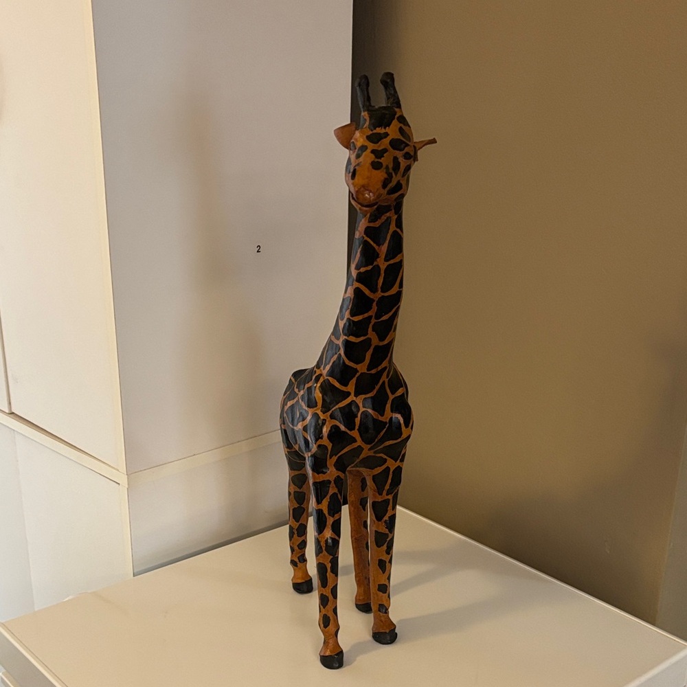 Artistic Giraffe Sculpture - Black and Brown - Picture 2 of 4